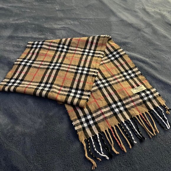 BURBERRY Beige nova check scarf 100% authentic lambswool from london england - Picture 4 of 6